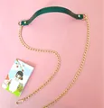Tracolla di ricambio in pelle PU verde con catena in metallo dorato per borse a tracolla - Verde