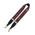 Dettaglio tracolla etnica per borsa con borchie argento e moschettoni in metallo dorato - Hardware Bronzo Stile Etnico
