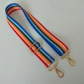 Verstellbarer breiter Schultergurt mit Regenbogenstreifen und goldener Hardware - Silberverschluss / Regenbogenstreifen 3