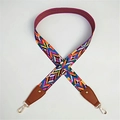 Tracolla etnica geometrica con pelle marrone e ganci rotanti in metallo dorato - Chiusura in Argento / Marrone