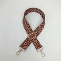 Dettaglio della tracolla di ricambio con stampa leopardata e moschettoni in metallo dorato - Stile 1 Fibbia Argento