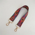 Tracolla intrecciata stile etnico con motivi geometrici e ganci dorati per borse da donna - Lunghezza circa 45cm / Geometrico Colorato