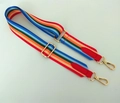 Adjustable rainbow striped wide shoulder strap with gold metal hooks for handbags - Rainbow Stripe 1