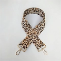 Detailed close-up of leopard print replacement shoulder strap with gold metal buckles - Light Leopard Style 1