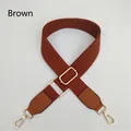 Adjustable brown canvas replacement strap for shoulder bags with gold metal hooks - Brown