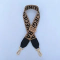 Macro detail of khaki fabric strap with adjustable gold buckle and leather connectors - Style 1 Square Silver Buckle