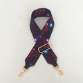 Tracolla larga in nylon stile etnico stampa galassia con ganci in metallo dorati - Stampa Galassia (Fibbia Dorata)