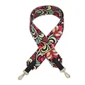 Detail of wide replacement strap with colorful vine pattern and gold lobster clasps - Ivy