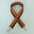 Verstellbarer Nylon Schultergurt mit orange-braunen Streifen und goldenen Schnallen - Silberverschluss / Brauner Streifen