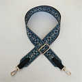 Detail of ethnic geometric woven strap with adjustable gold buckle and swivel hook - Bohemian Totem Jacquard / Style 3