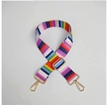 Tracolla regolabile in nylon arcobaleno con moschettoni dorati e fibbia in metallo - Rosso