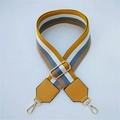 Correa de hombro ancha ajustable de repuesto con rayas de colores y herrajes dorados - Amarillo (Con Rayas)