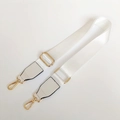 Correa de hombro ajustable en nylon blanco para bolsos de hombre con cierres dorados - Cierre de Plata / Blanco