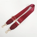 Adjustable wide burgundy nylon shoulder strap for bags with gold metal swivel hooks - Burgundy