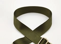 Adjustable wide nylon shoulder strap replacement in olive green with gold metal buckle - Army Green
