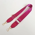 Adjustable wide nylon shoulder strap in vibrant rose red with golden metal lobster clasps - Rose Red