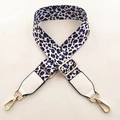 Bandoulière réglable à imprimé léopard violet et blanc avec mousquetons dorés - Léopard Blanc (Garniture Blanche)