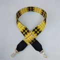 Adjustable woven replacement strap for bags with classic yellow and black checkered pattern - Yellow with Black PU