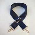 Tracolla regolabile in nylon blu scuro per borse da uomo con ganci in metallo oro - Blu