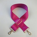 Tracolla larga regolabile in nylon viola magenta con ganci girevoli in metallo dorato - Rosa Rosso