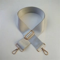 Tracolla larga regolabile in nylon grigio argento con ganci metallici color oro - Grigio chiaro