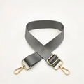 Tracolla regolabile in nylon grigio con hardware in metallo dorato per borse - Grigio
