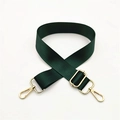 Tracolla regolabile in nylon verde scuro per borse da uomo con ganci dorati - Verde