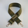 Tracolla regolabile in nylon verde militare con trama fitta e ganci in metallo dorato - Verde Militare