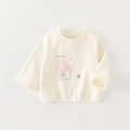 Sudadera raglán de algodón crema de manga larga con estampado de casa para bebé - 73cm / Beige