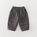 Toddler boys' dark grey winter casual pants with elastic waist and contrast stitching - 73cm / Gray (Pants)