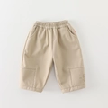 Pantalón casual beige para niño con cintura elástica y dibujo animado impreso - 73cm / Pantalón Beige
