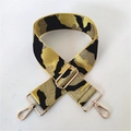 Adjustable camouflage bag strap with gold metal swivel hooks and buckles for handbags - Yellow Camouflage Gold Thread