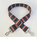 Detail of Style 36 colorful ethnic bag strap with adjustable gold buckle and lobster clasps - Style 36 - Gold Buckle