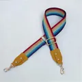 Tracolla intrecciata colorata regolabile con pelle gialla e ganci dorati per borse - Giallo