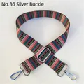 Detailed view of adjustable multi-color striped replacement bag strap with silver buckles - Style 36 - Silver Buckle