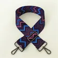 Detail of colorful ethnic style woven bag strap with gun metal lobster clasps - Multicolor Wave Pattern (No. 74 Gunmetal Clasp)