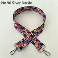 Dettaglio della tracolla etnica floreale con fibbie in metallo argentato regolabili - No. 90 Fibbia Argentata