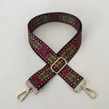 Ethnic style bag strap with geometric pattern and gold buckle No. 80 detail view - Style 80 / Gold
