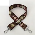 Detail of vintage floral replacement bag strap with pink and green patterns and silver hooks - Style 81 / Silver