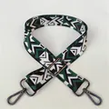 Adjustable geometric ethnic style guitar strap for handbags with gunmetal swivel hooks - No. 32 Gunmetal Buckle