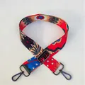 Macro shot of ethnic style colorful woven shoulder strap with gunmetal swivel hooks - Style 41 - Gunmetal Buckle