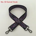 Close-up of geometric woven replacement bag strap with grey metallic swivel hooks - Style 59 Gunmetal Buckle