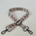 Ethnic style floral strap with gunmetal swivel clasps and adjustable slider buckle - No. 34 Gunmetal Buckle