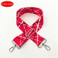 Tracolla larga regolabile con motivo geometrico rosso e fibbie a moschettone argento - Stile 01 Hardware Argentato