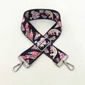 Adjustable colorful jacquard bag strap with silver metal lobster clasps and exotic patterns - Style 03 Silver Hardware