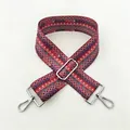 Detail of geometric pattern replacement strap with adjustable silver metal hardware buckle - Style 04 Silver Hardware