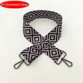 Close-up of geometric diamond pattern strap with gunmetal gray metallic adjustment buckles - Style 05 Gunmetal Hardware
