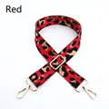 Tracolla regolabile con stampa leopardata rossa e ganci in metallo dorato per borse - Chiusura in Argento / Rosso