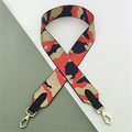 Ethnic style rainbow woven guitar strap for women handbag with gold metal swivel lobster clasps - Camo Orange