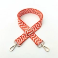 Tracolla regolabile in nylon con motivo a onde arancio e bianco e fibbie dorate - Chiusura in Argento / Arancione